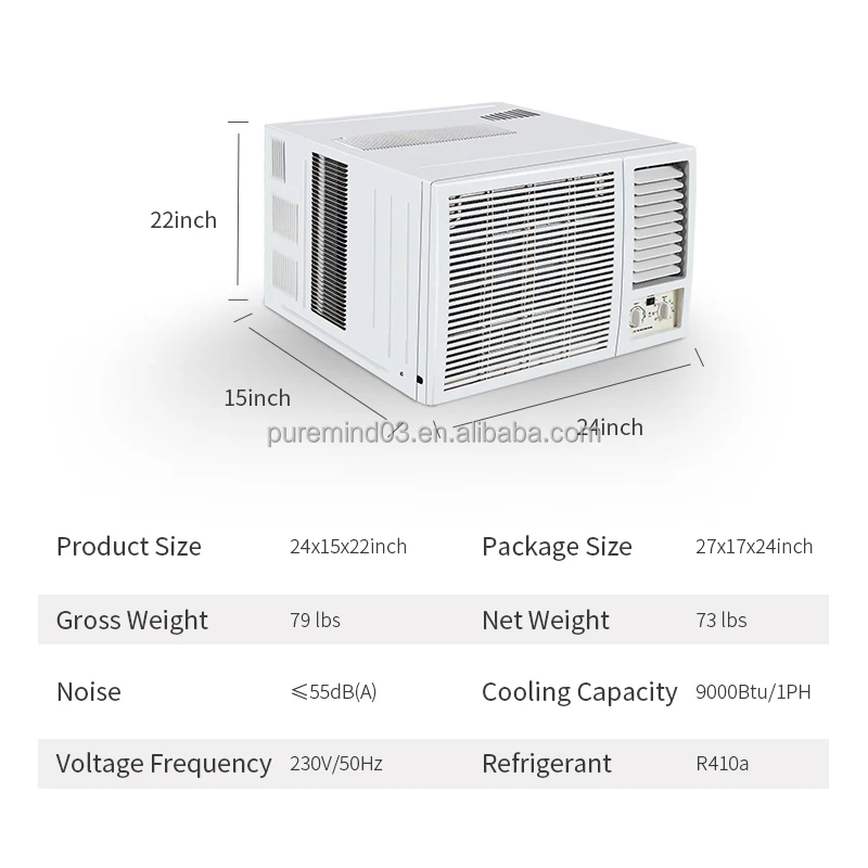 Window Mounted Air Conditioner, R410a, 9000Btu - detail 10