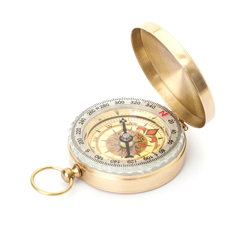 JW-156 Outdoor Mini Brass Housing Camping Portable Equipment Metal Compass Hiking Survival_voghion.com
