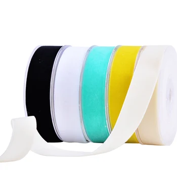 Ribest Color Silk Surface Velvet Ribbon Single Sided For Gifts Packaging Polyester Wholesale 3-50MM