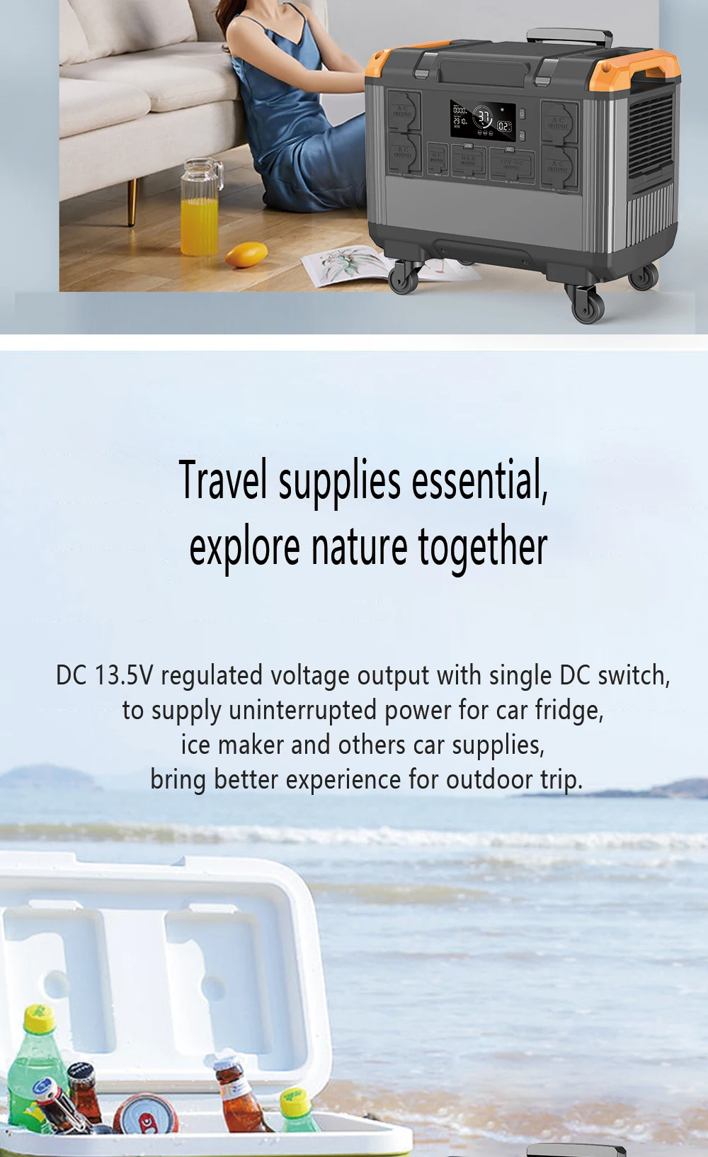 Wholesale 3000W Portable Power Station with 3 DC Output Solar AC System for Electricity Generation MPPT Solar Energy Controller manufacture