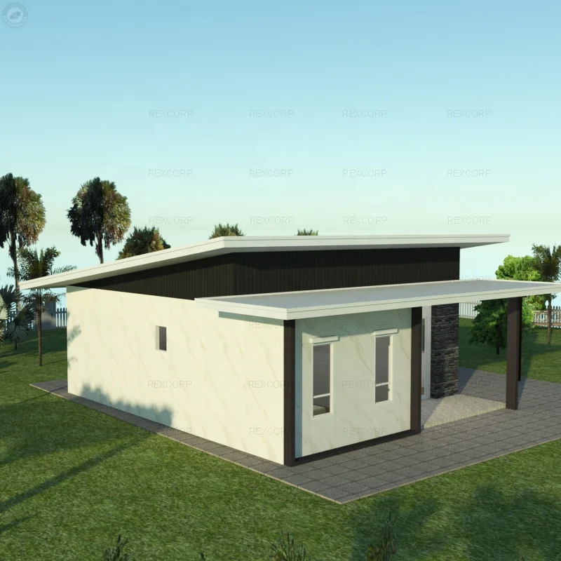 Modular Prefab Steel Structure House Hurricane Proof Prefab Houses Prefabricated Home with Car Porch