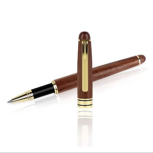 Hot Selling High Quality Luxury Business Gift Walnut Wood Roller Pen with Custom logo Christmas Gift Promotion Wood  Roller Pen