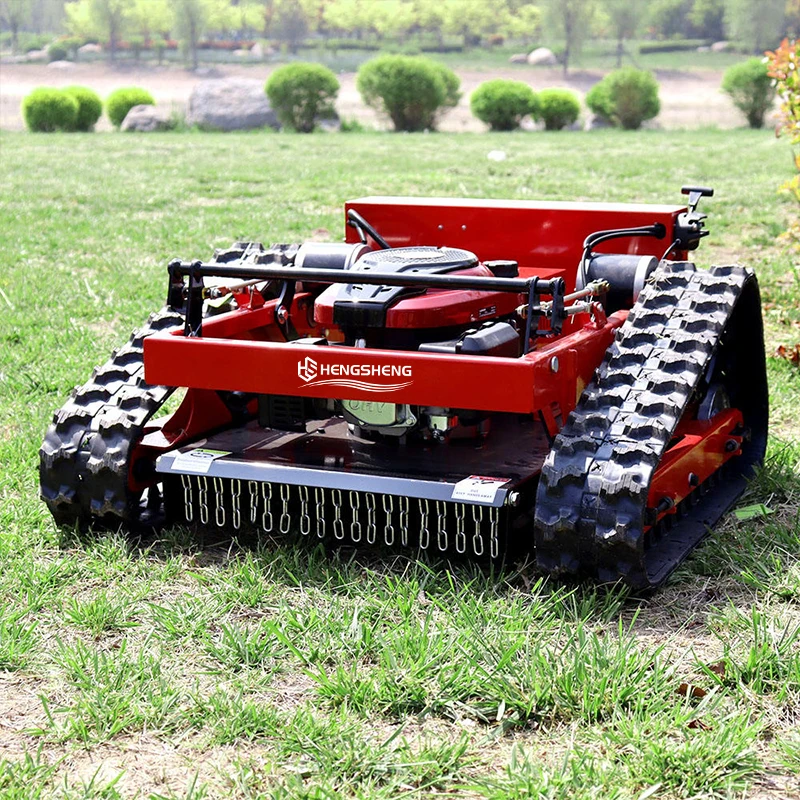 CE/EU/EPA Remote-controlled Tracked Lawn Mower Cutting Width 550mm Longxin Engine One-key Start 2.5 Acres Per Hour Robotic Mower