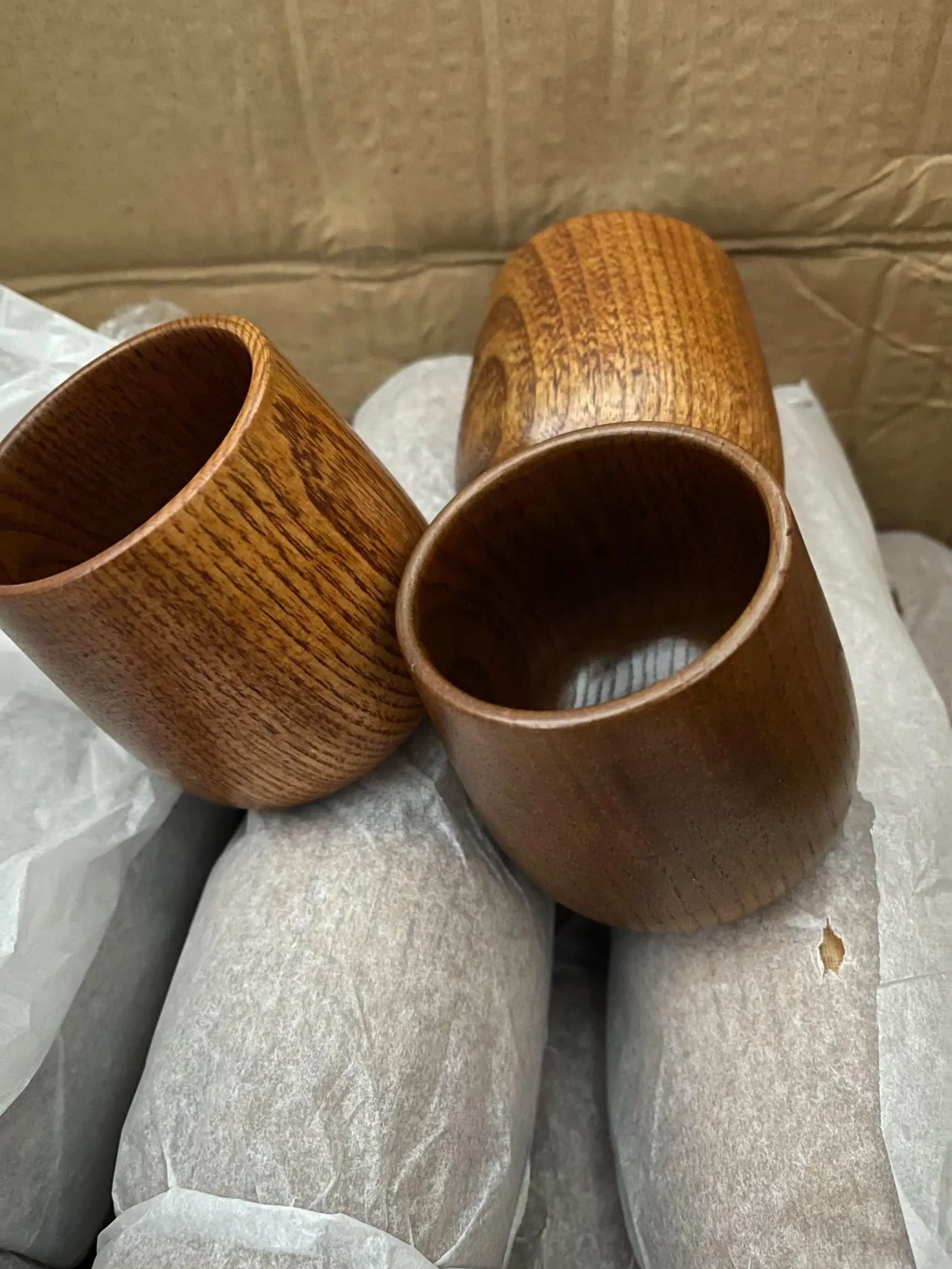 Wooden Big Belly Cups Handmade Natural Spruce Wood Cups