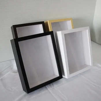 Factory wholesale customize A4 white black 3D 2 inch deep shadow box frame