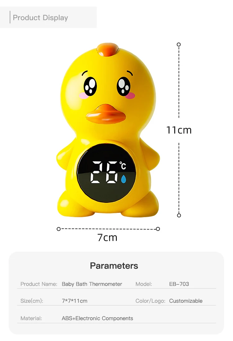 Duck Cartoon Digital Room Baby Bath Water Thermometer For Kids Children