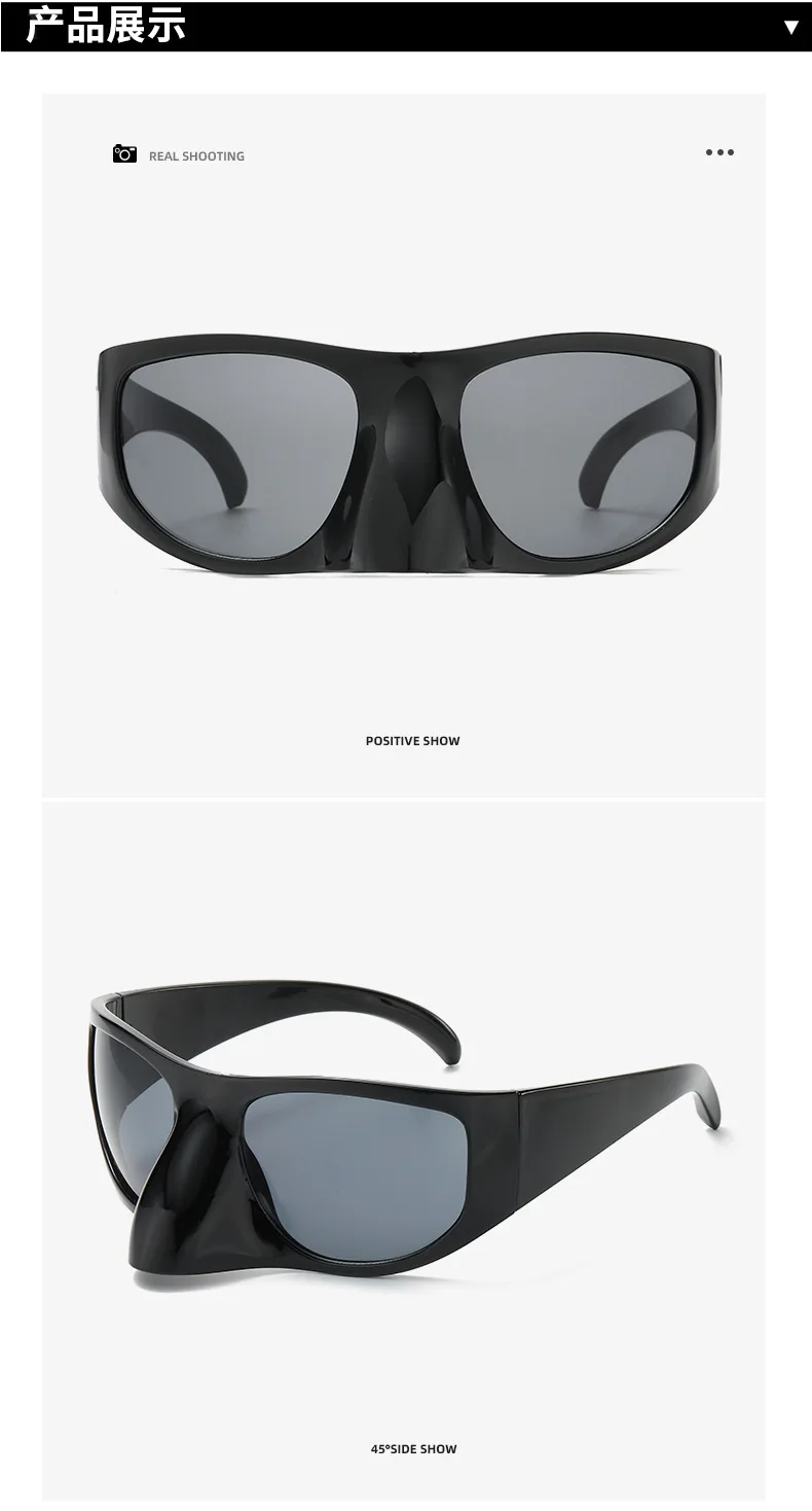 002 Oversized Luxury Brand Unique Sunglasses Women 2000's Y2k Punk