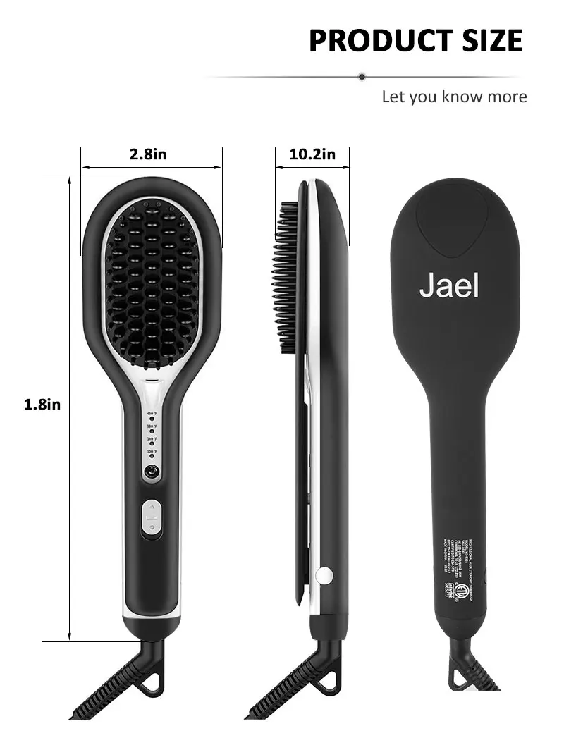 Amazon Hot Sale Hair Straightener Brush Ceramic Heating Hair Straightening  Brush Temperature Display Anti-scald Effective Comb - Buy Hair Straightener  Brush,Hair Straightening Brush,Anti-scald Comb Product on 