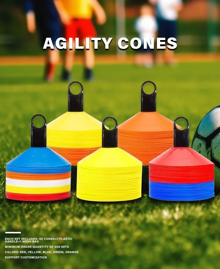 product football triangle training disks lightweight pe material durable soccer markers outdoor agility coordination cones cones-1