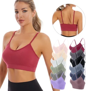 Women's Fashion Electric Racerback Sport Bra Soft Thin Strap Workout Yoga Plus Size Supportive Shock Absorber Sexy Gym Bra