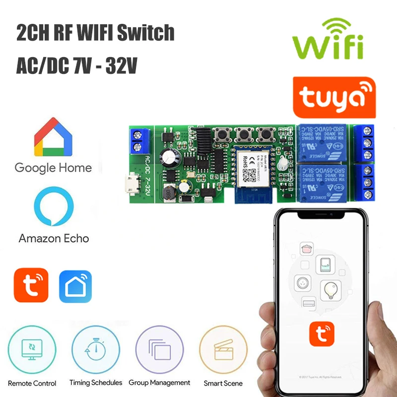 Wifi Switch Smart Breaker Module Supports Smart Life App Remote Control Switch Voice Relay Timer Google Home Alexa