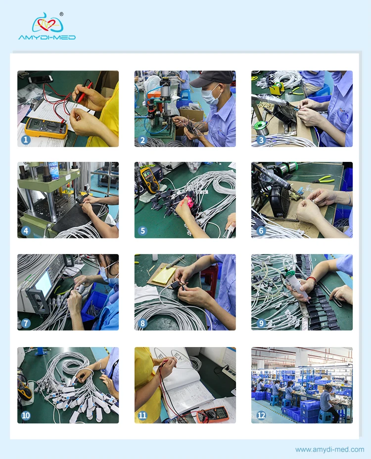 SpO2 Sensor Cable Compatible With CSI 503DX 3.0m Length with DB9-6P Plug Style for Adult Finger Clip