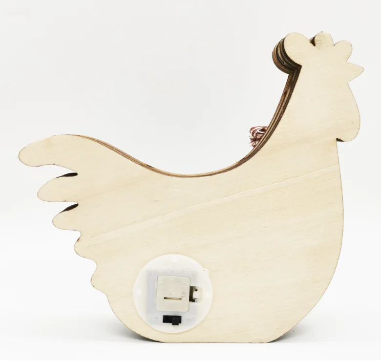 High Quality Carved Multi Layer Easter Egg Chicken With LED Light Wood Table Decorations for Home Wooden Animals Carving Crafts