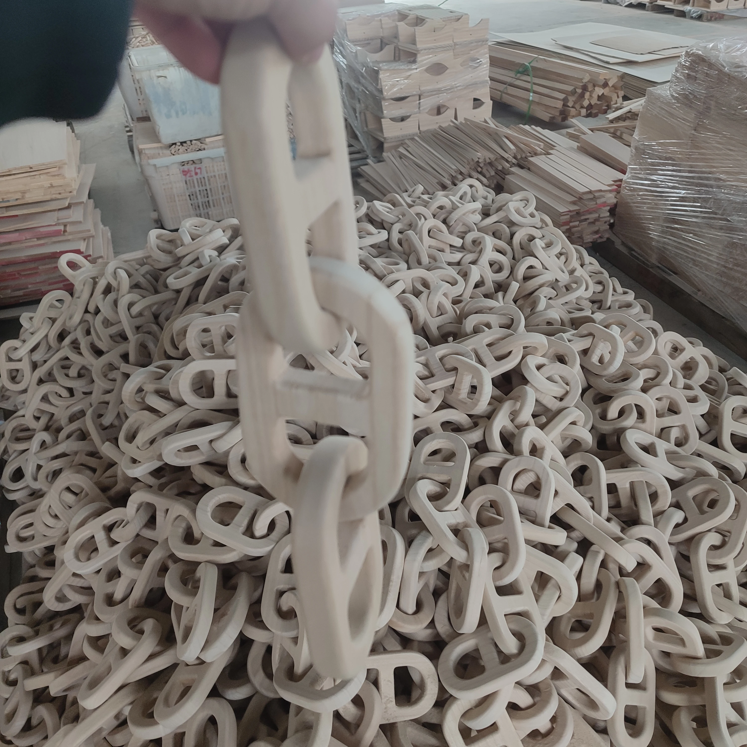 FSC & BSCI декоративная деревянная цепочка и деревянные бусины гирлянда с кисточкой 5 звеньев Декор