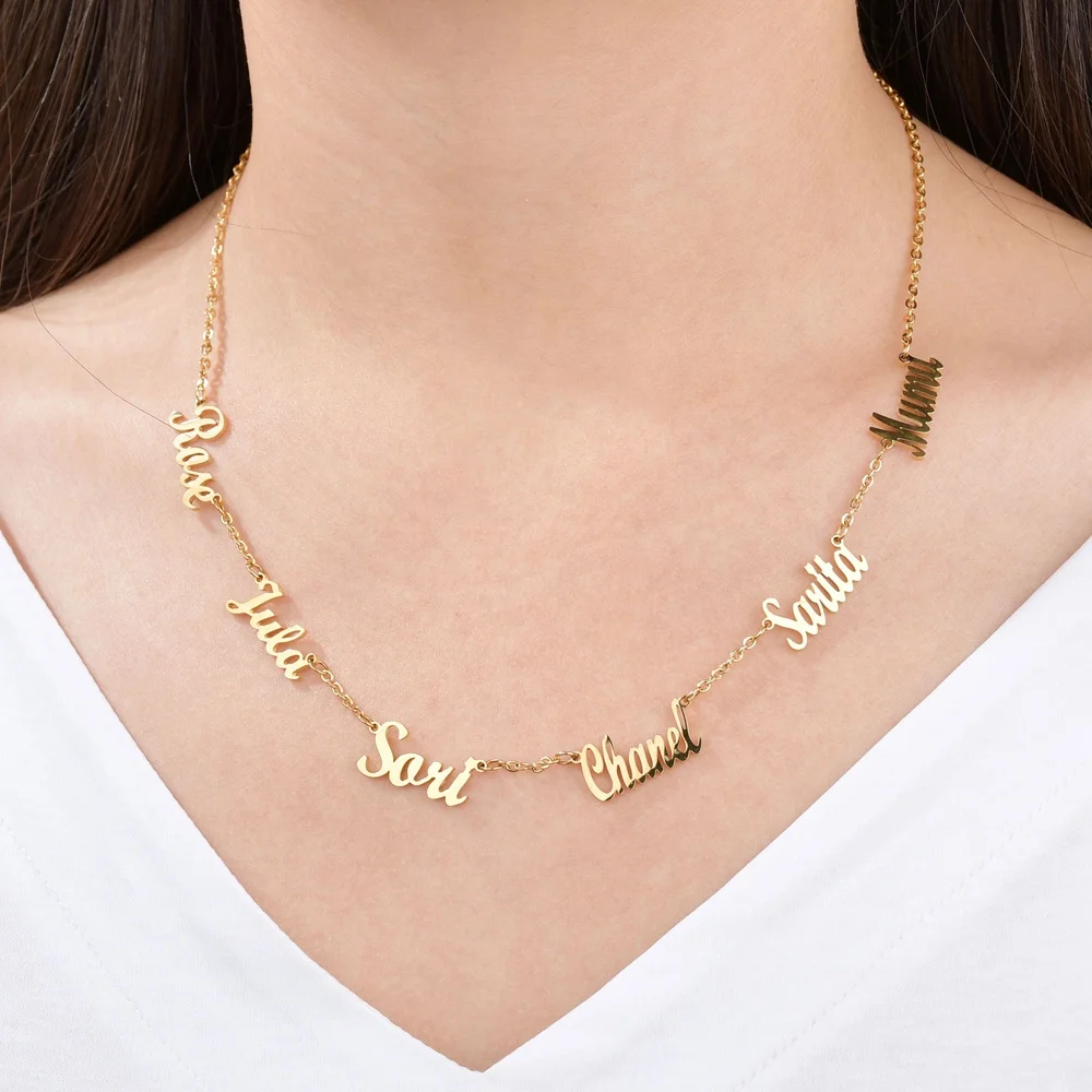 Multiple Names Custom Necklace 3,4,5,6 