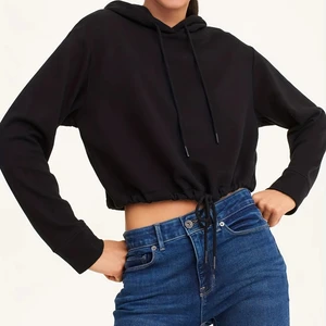 Women's New Design Niche Lazy Style Black Hooded Sweatshirt Top Jacket