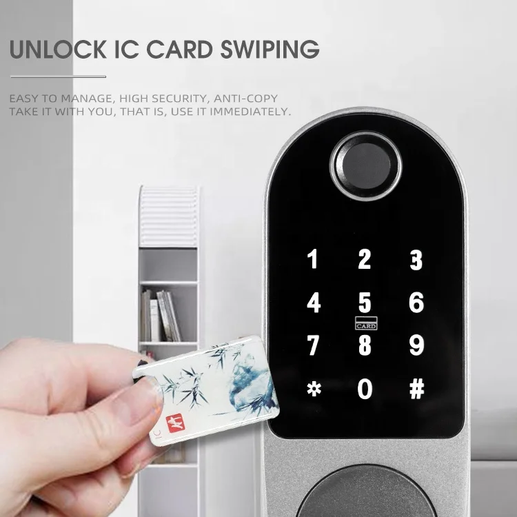 High Security Digital Smart Rim Lock Tuya TT Wifi Keyless Smart Door Lock Gate Deadbolt Smart Lock
