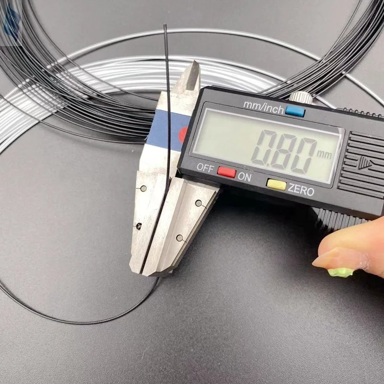 Черный цвет шнурки из нейлона 6 покрытием 304 нержавеющей стальной трос 7 * 7-0.54-0.8mm для Катушка система шнуровки завязывания