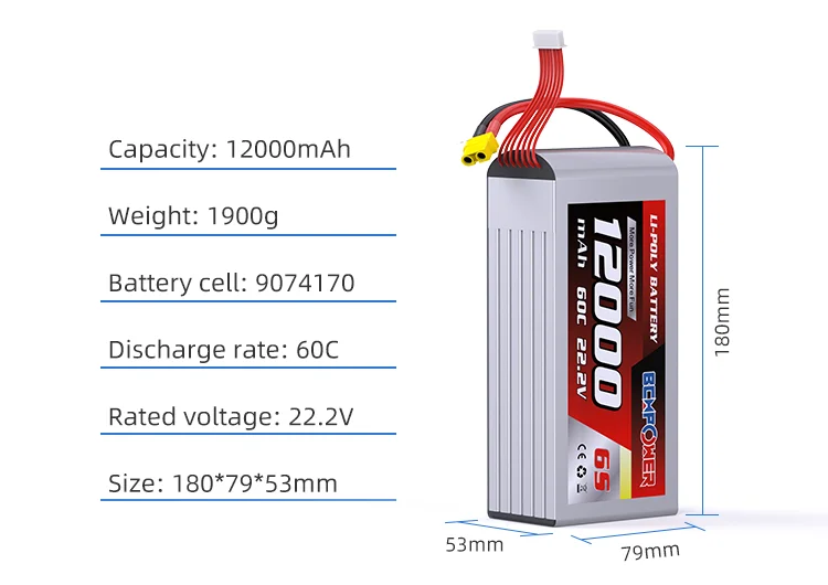 Mini Drone Battery 8000mAh 23.1V Folding Drone Universal Battery 6S 70C LiPo Balanced Weight & Power for RC Heli Beginners