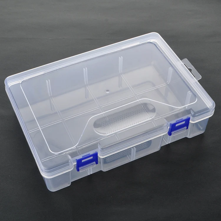 Rectangular Plastic Boxes Empty Storage Organizer Containers With Two ...