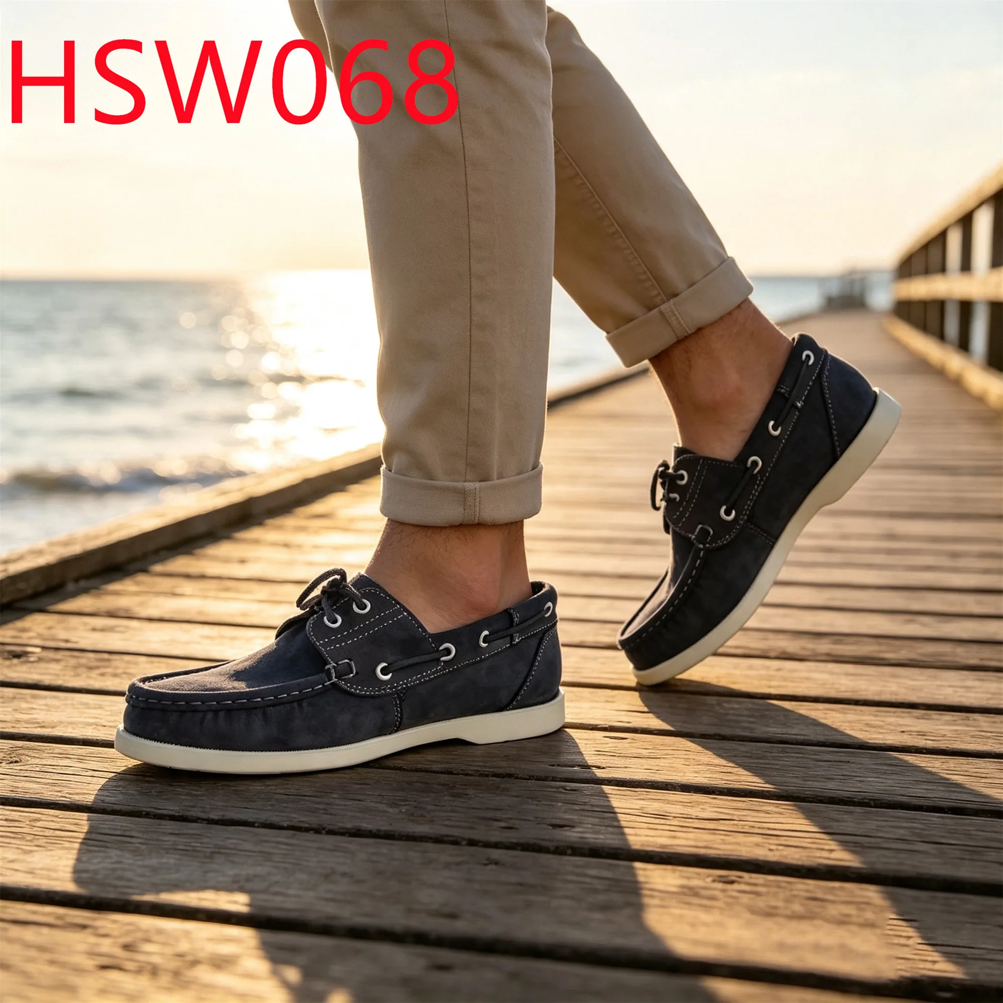 HY,Weekend Outing Top End Nubuck Leather Blue Hua Singh Boat Shoes Cost Price Relaxed Fit Design Handmade Moccasin Shoes HSW068
