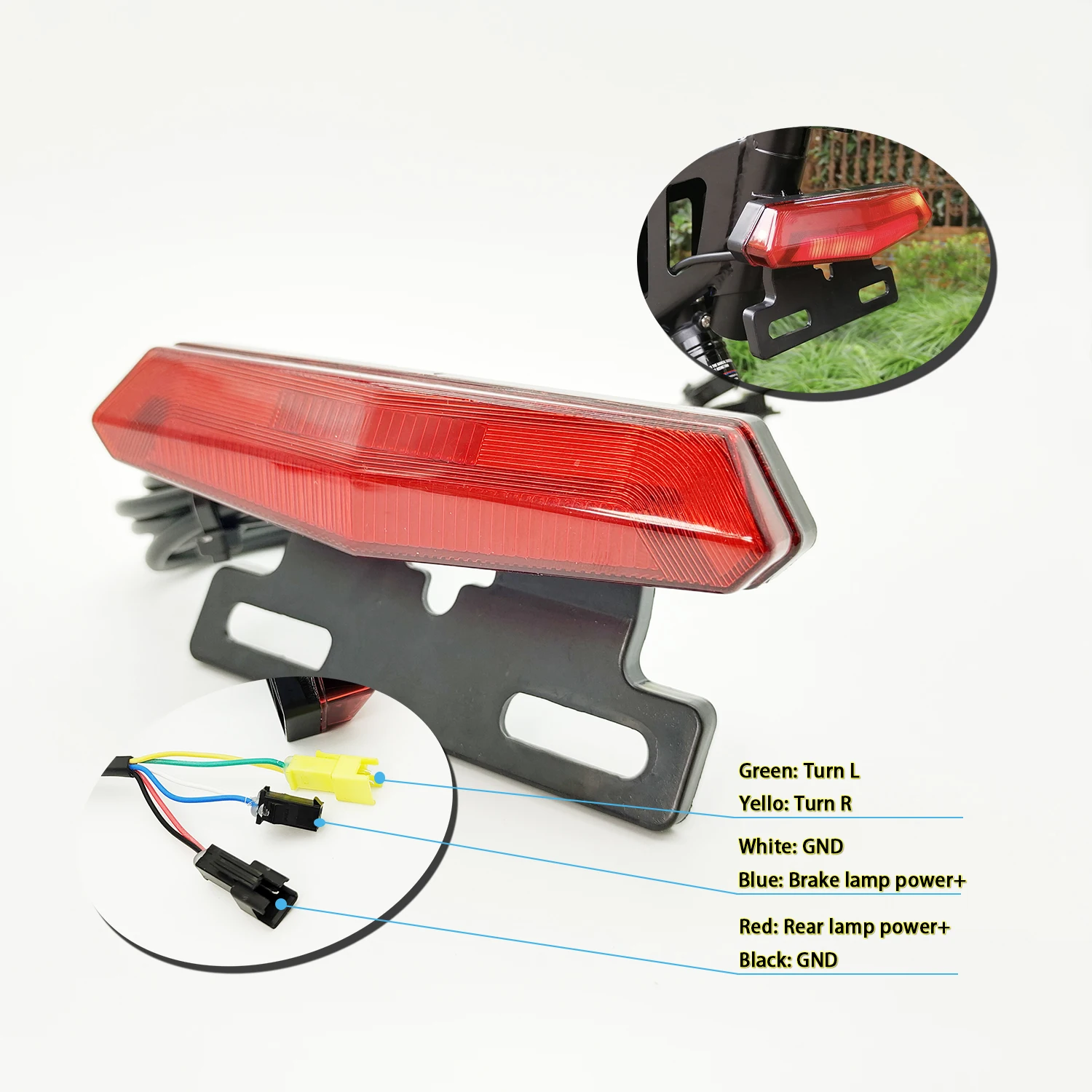 24v 36v 48v 60v Universal Voltage Wd07c Ebike Headlight Rear Lights