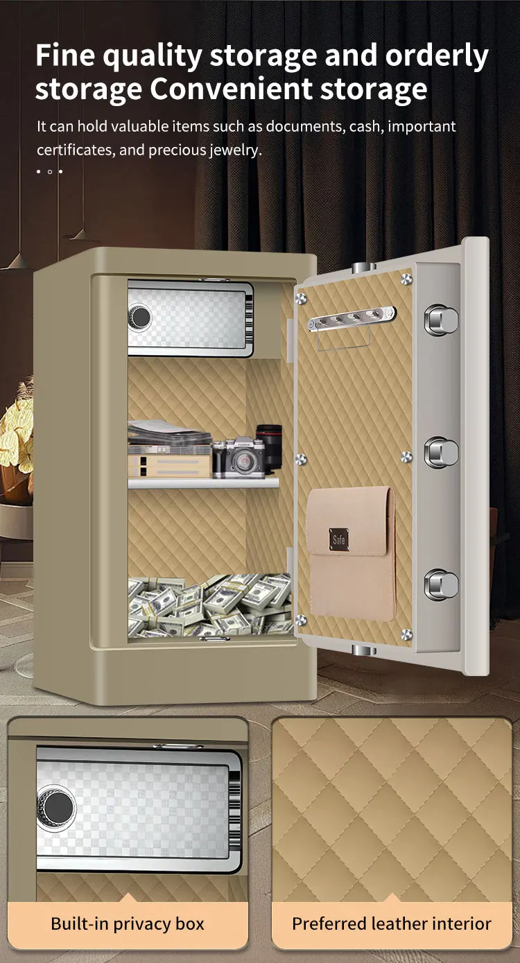 CEQSAFE All-Steel Simple Box Fireproof Safe Box Anti-Theft Fingerprint Access for Office Intelligent Alarm Home Safes details