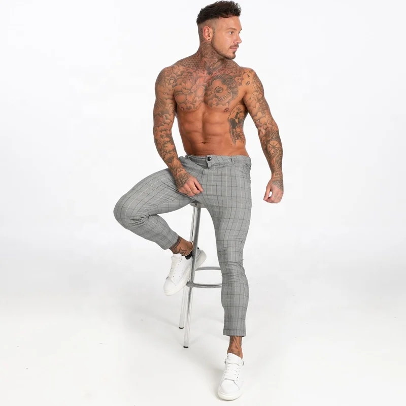 GINGTTO-Pantalones Chinos ajustados superelásticos para hombre