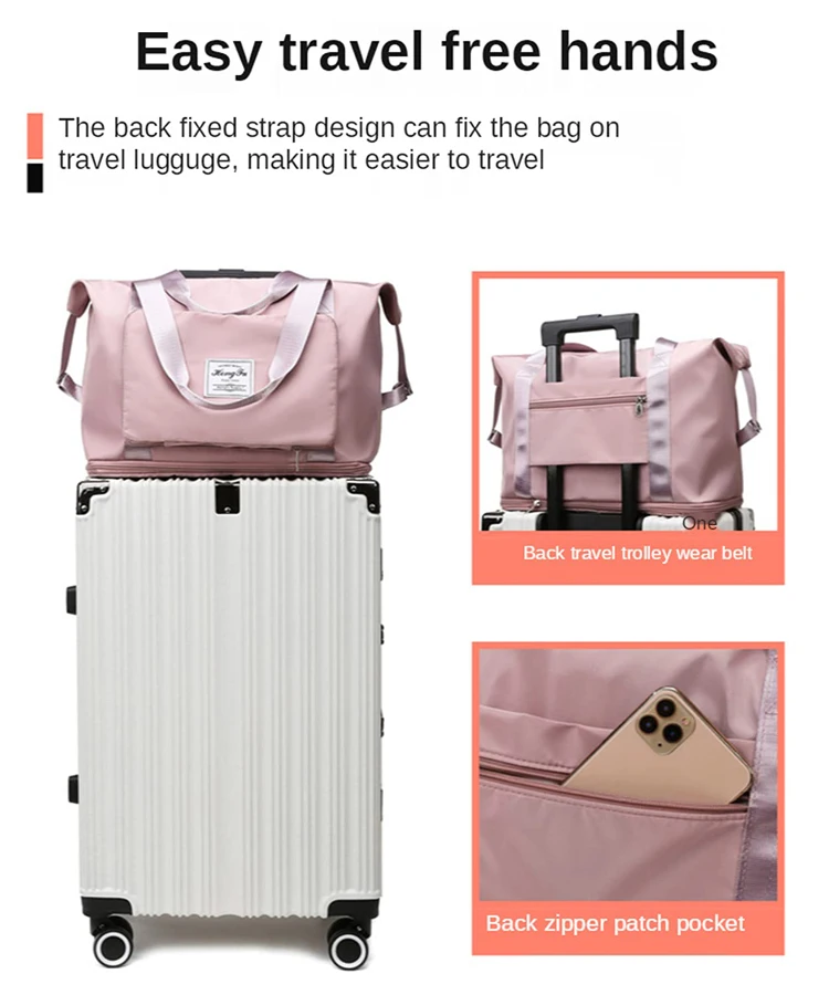 Large Capacity Folding Travel Duffel Bag Oxford Fabric Waterproof ...