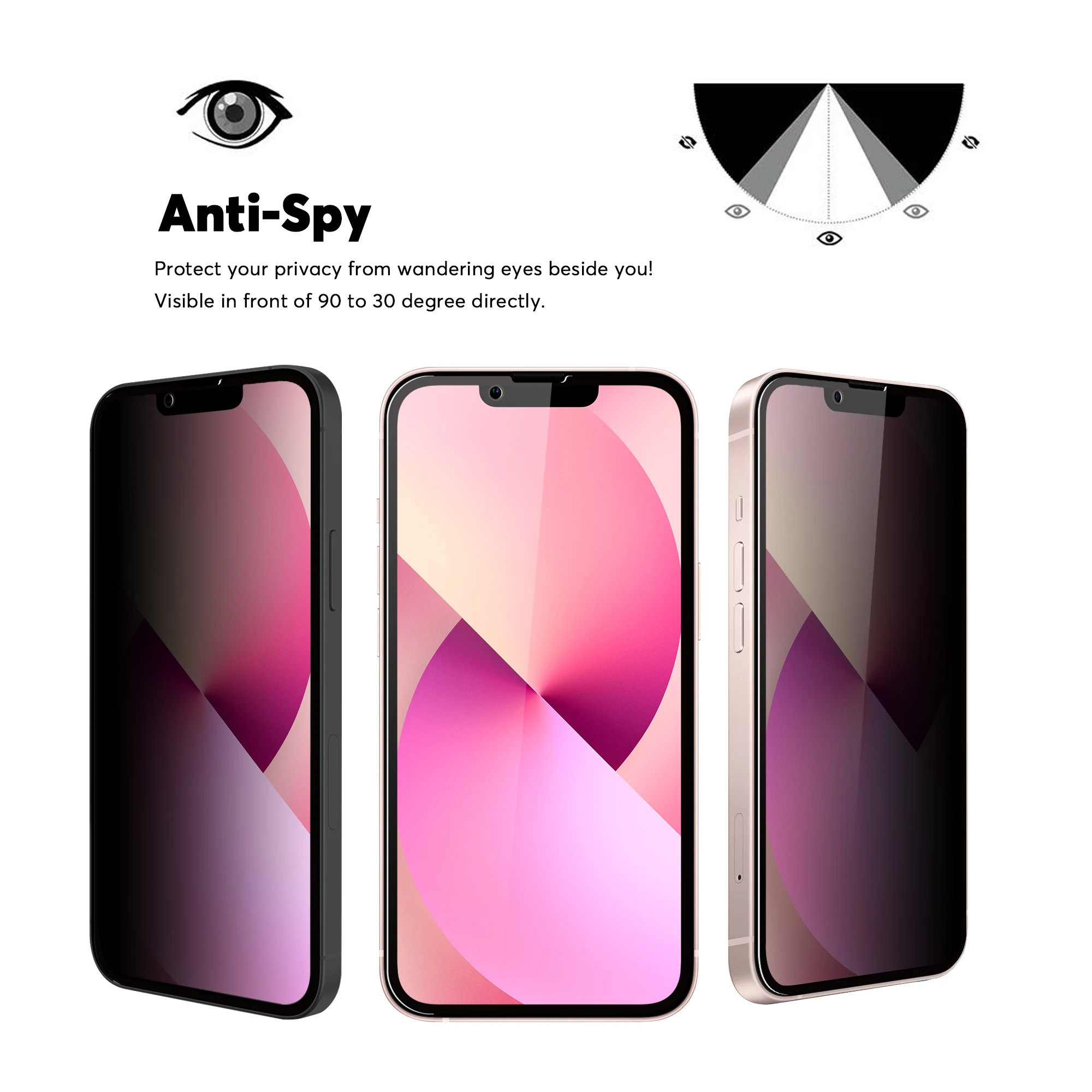 For iPhone 15 Privacy Screen Protector for iPhone 15 Pro Max Privacy Glass Screen Protector Film