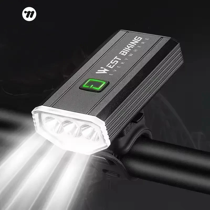 WEST BIKING Waterproof Durable 5 Types Lighting Molds Led Bicycle Grip Front Light Lamp Smart Usb Rechargeable Cycling Light