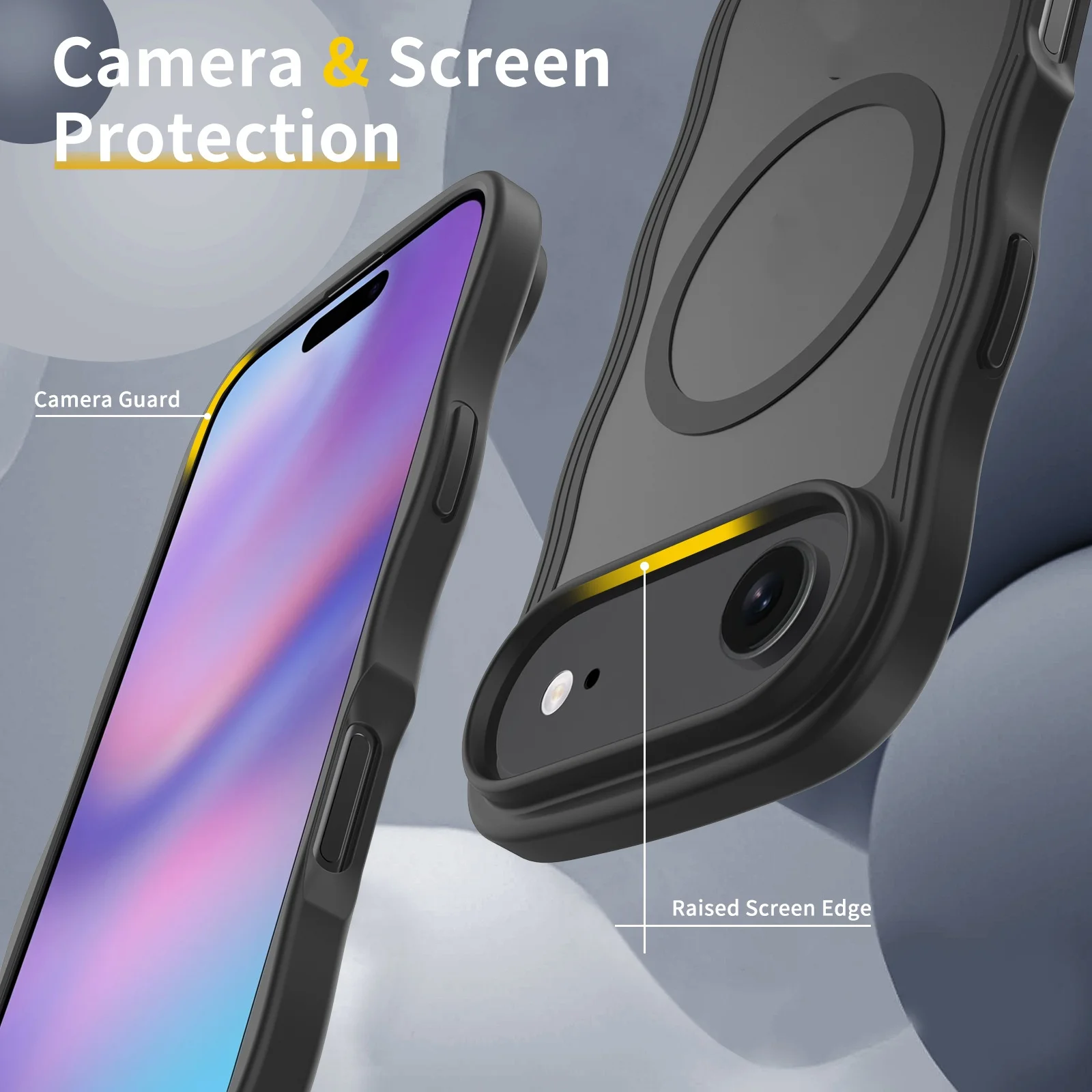 product customize anti yellowing smooth wave design protection cover skin friendly frosted magnetic mobile phone case for iphone 17 air-5