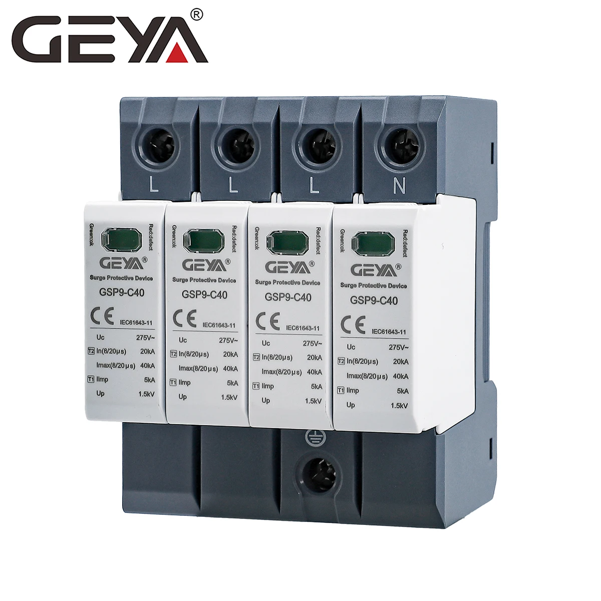 Geya Ce Approved Spd 60ka Surge Lightning Arrestor Power Surge Protection  Spd Voltage Surge Protector - Buy Spd 60ka,Voltage Surge Protector,Surge  Arrester Prices Product on 