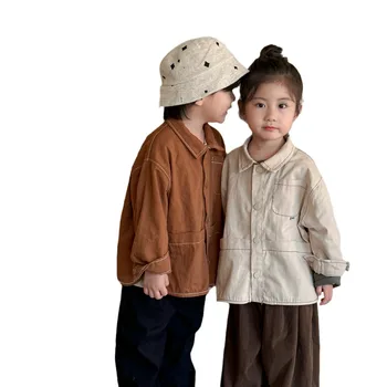2025 New Spring and Autumn Collection Casual Children's Coat for Boys and Girls Loose Fit Baby Top Clothes