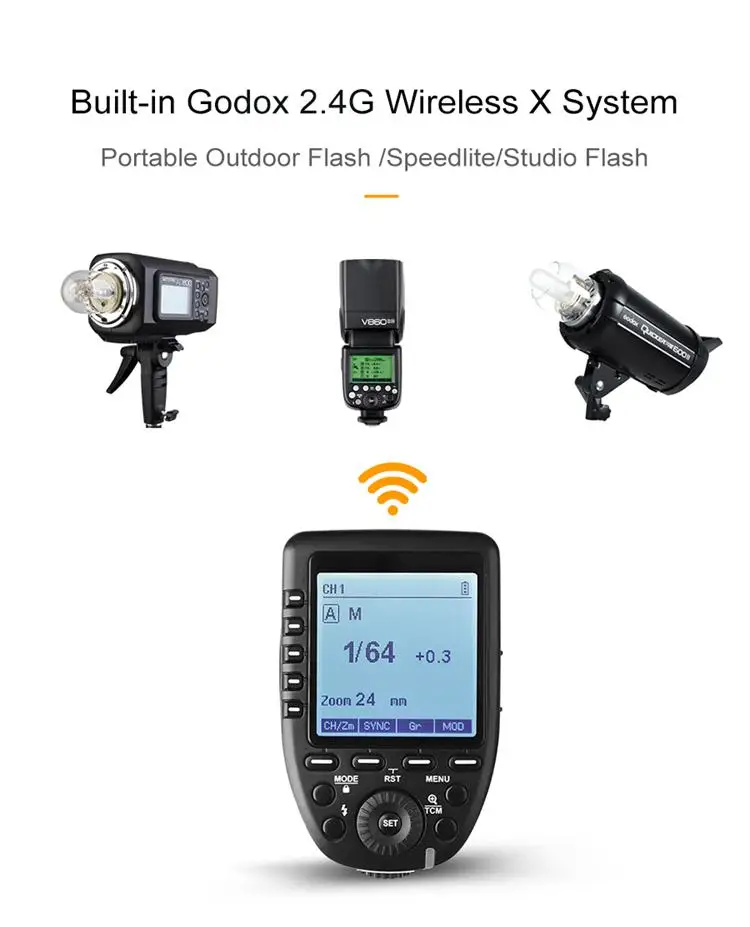 Godox Xpro TTL Transmetteur de déclenchement de flash sans fil pour Ni