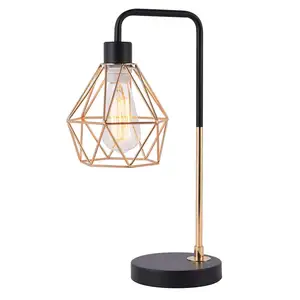 Wholesale Home Decor Vintage Industrial Black Copper Bedside E26 Iron Table Lamp