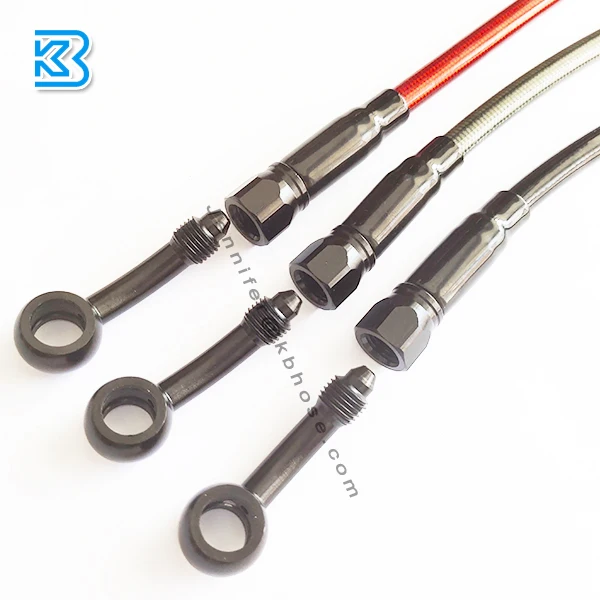 3an 10mm Straight Stainless Steel Crimp Type Banjo Brake Fitting For