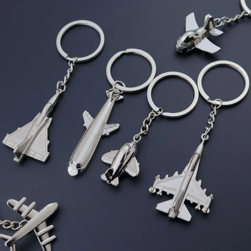 Set Di 2 Portachiavi Aereo 3D In Metallo | Regalo Originale Per Piloti, Amici E Viaggiatori | Portachiavi Uomo E Ragazzo