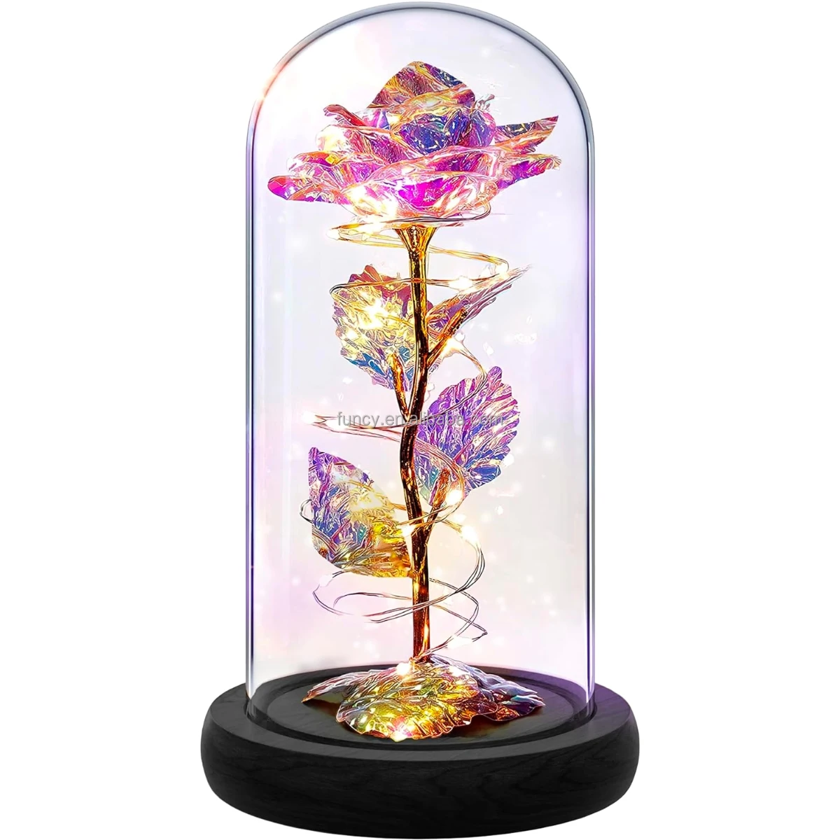 Customized Logo Led Enchanted Eternal Artificial Roses Galaxies Light 