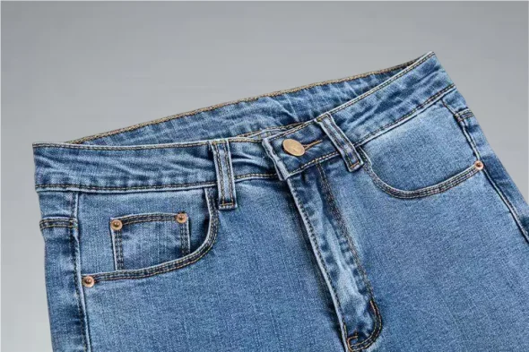 Custom European Fashion Female Denim Pants 3 Color Women High Waist Skinny Jeans