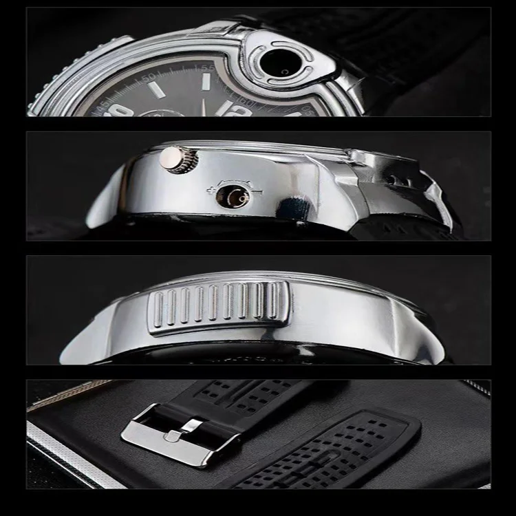New Clocks Watches Open Flame Lighters Metal Personalized Gas Cigarette