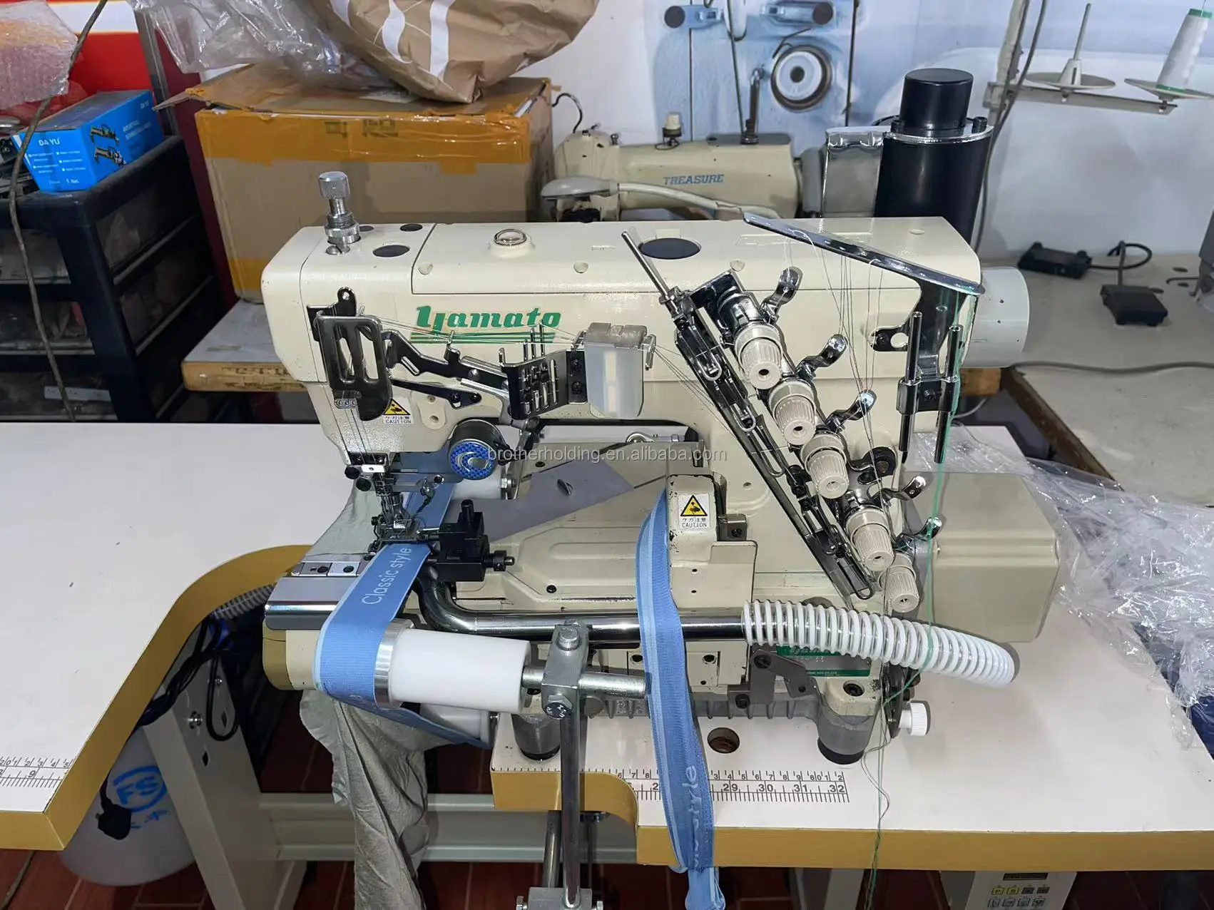 Used Yamato VG2735 Cylinder Bed Interlock Stitch Machine
