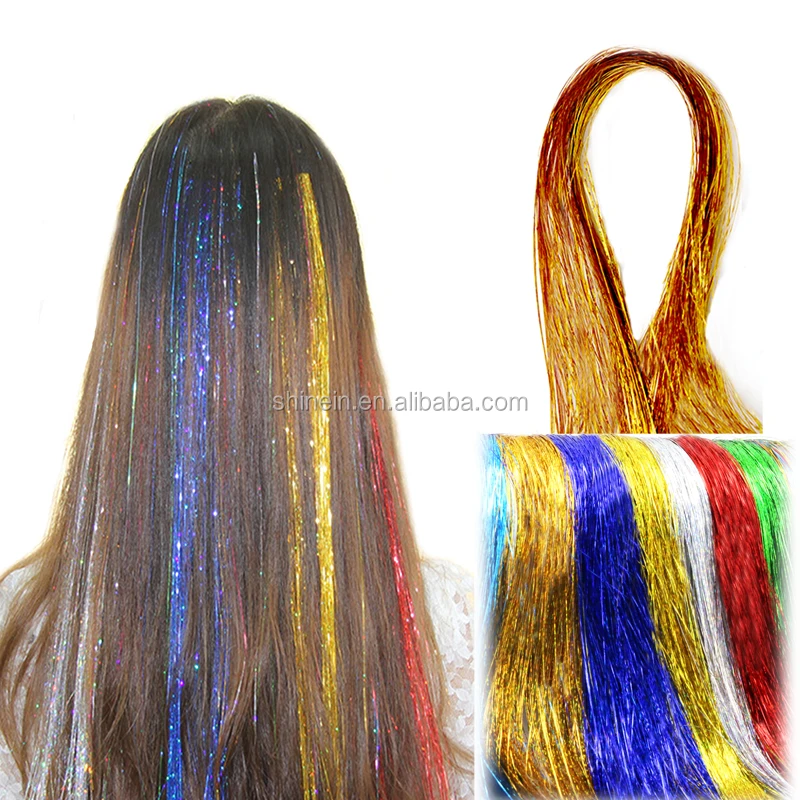 Malawi Søgemaskine markedsføring Udover Wholesale New Fashion 19'' Girl 300 strands Glitter Shiny Tinsel Hair Clip  in Hair Extensions for Cosplay Party Dress up From m.alibaba.com