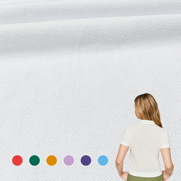 Quick Dry Knit Tubular Material Polo Pique Fabric , 65% Polyester 35% Cotton Pique Fabric for Sale/