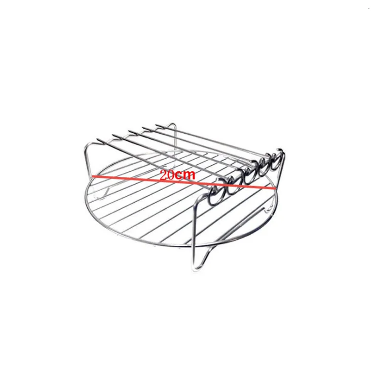 Air Fryer Basket Round Shelf Rack Multi Cooker 17.8cm 7 Stainless