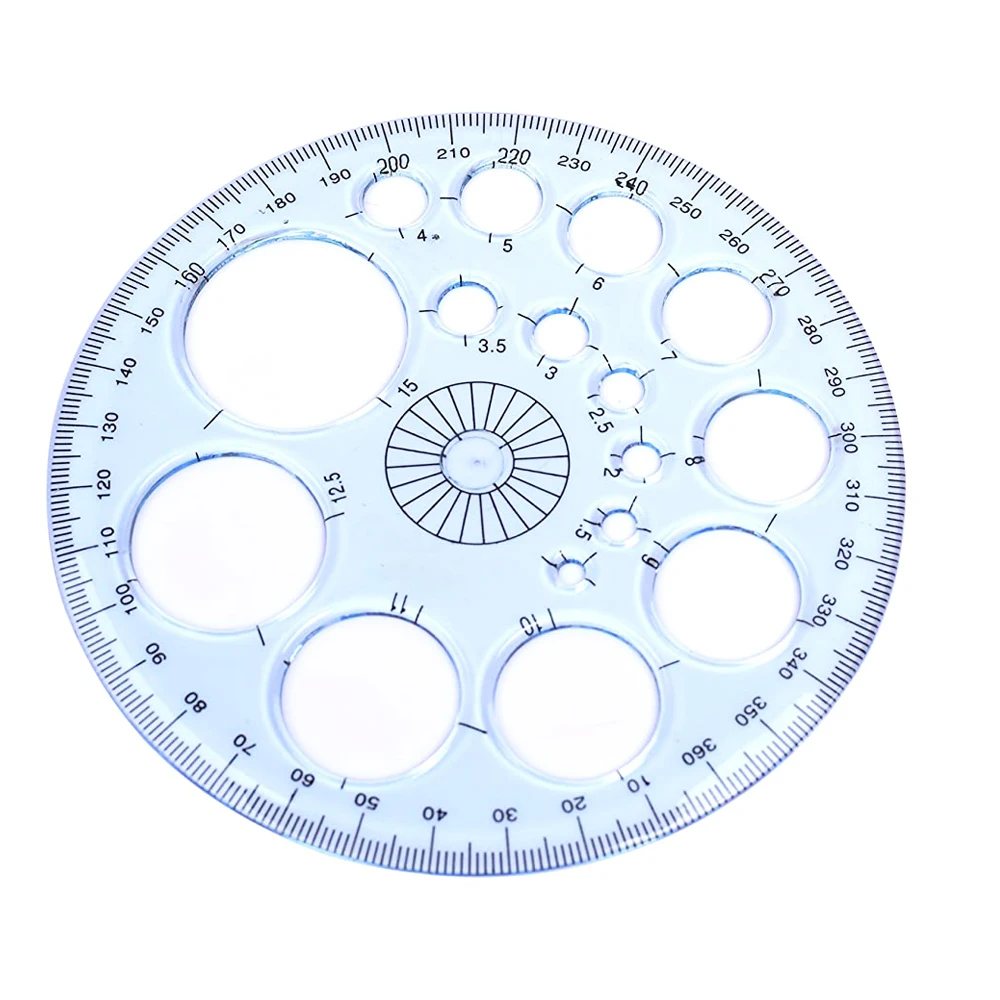 360 degrees protractor template circle ruler