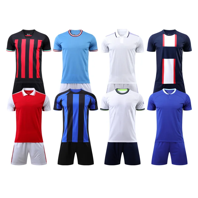 Wholesale Custom Cheap Adults Soccer Uniforms 100% Polyester Soccer Jerseys  Breathable Football Jersey Sets For Men S103