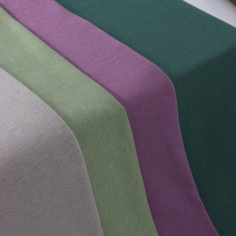 Оптовая продажа по заводской цене эластичная трикотажная вискоза акриловая ткань в рубчик односторонняя матовая термоткань для нижнего