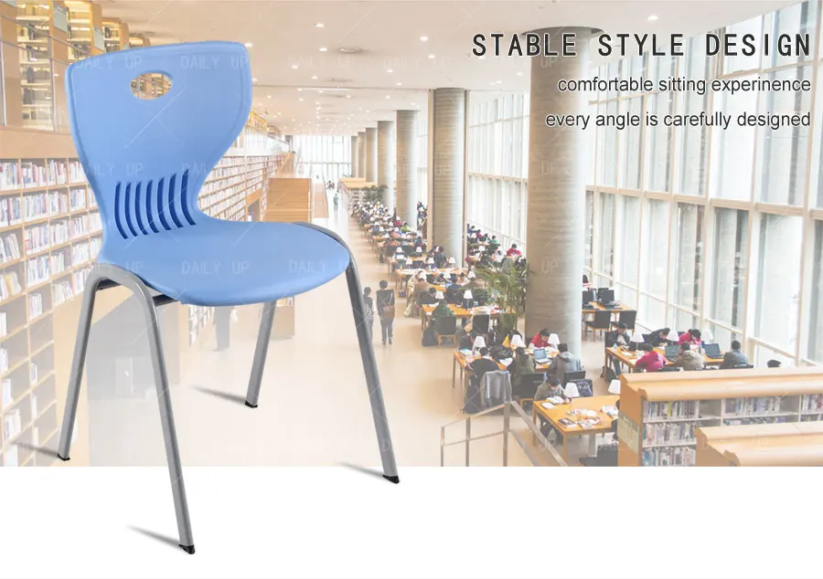 Stackable School Study Chair Student Classroom Training Chair Reading Room Library Chair For Meeting Conference College