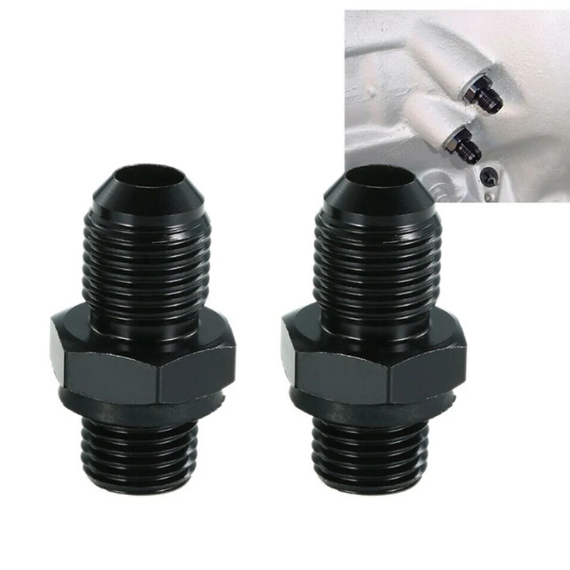 Transmission Adapter Fitting -6AN Flare Black 6 AN TH400 TH350